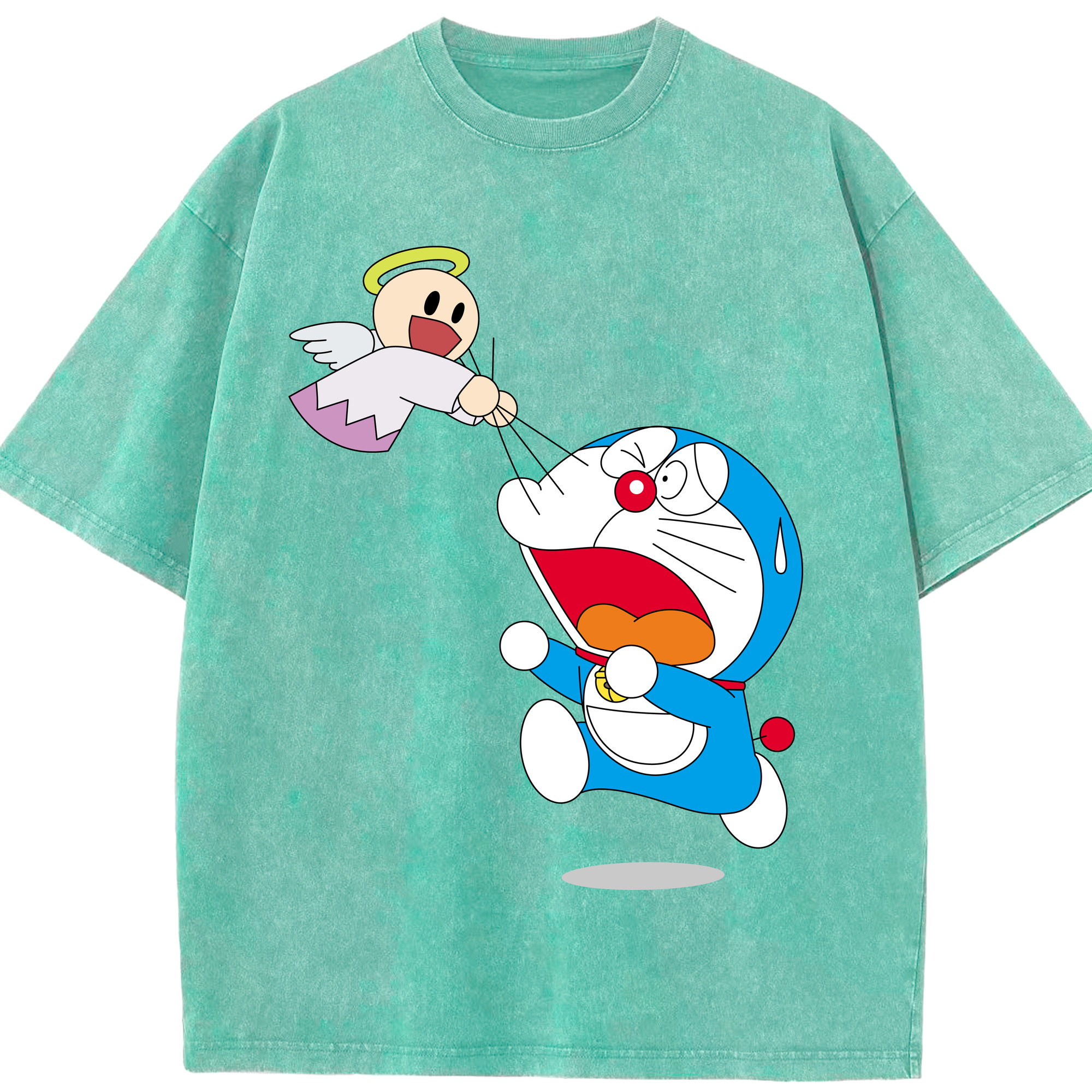 （画像用） ドラえもん Doraemon 綿100% ヴィンテージ風 半袖Tシャツ（フロントプリント）